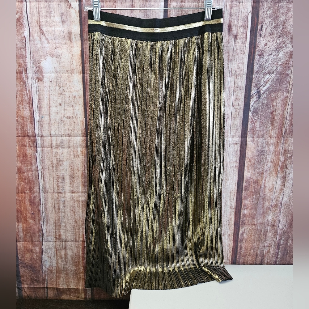 Gold Pleated Skirt
